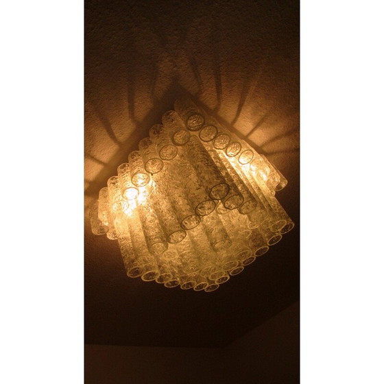 Image 1 of Vintage german Ice Glass Chandelier by Doria Leuchten - 1960s