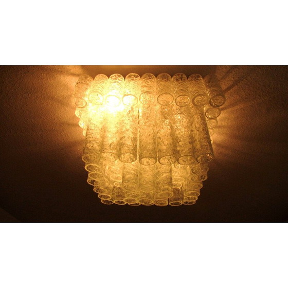 Image 1 of Vintage german Ice Glass Chandelier by Doria Leuchten - 1960s