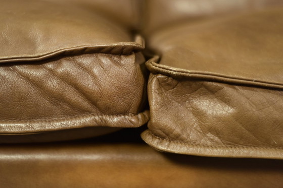 Image 1 of Vintage Mid-Century Danish Modern Cognac Leather 3-Seater Sofa, 1960S