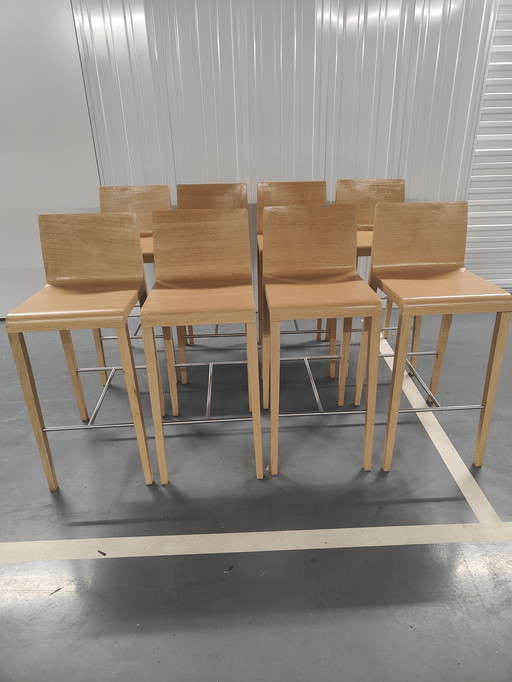 8x Pedrali Barstool Young 426 oak