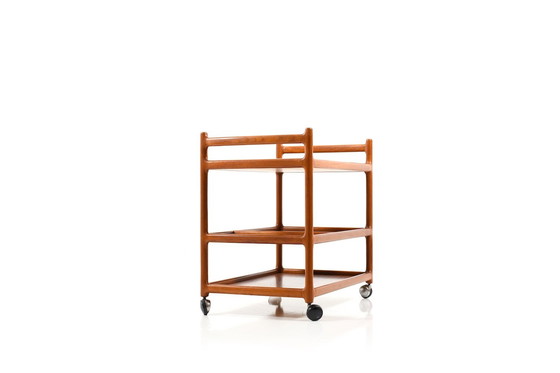 Image 1 of Mid-Century Danish Teak Serving Trolley by Johannes Andersen for CFC Silkeborg