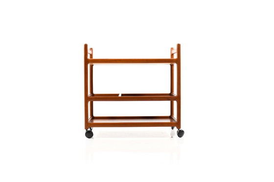 Image 1 of Mid-Century Danish Teak Serving Trolley by Johannes Andersen for CFC Silkeborg