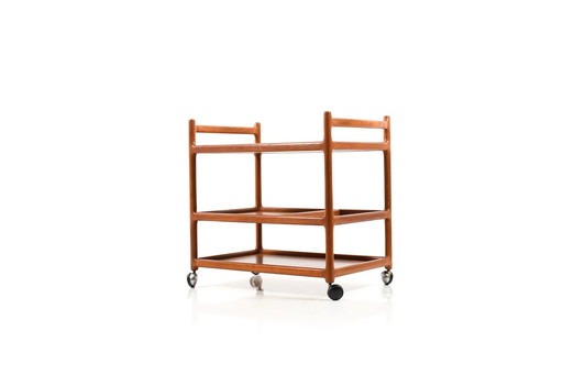 Mid-Century Danish Teak Serving Trolley by Johannes Andersen for CFC Silkeborg