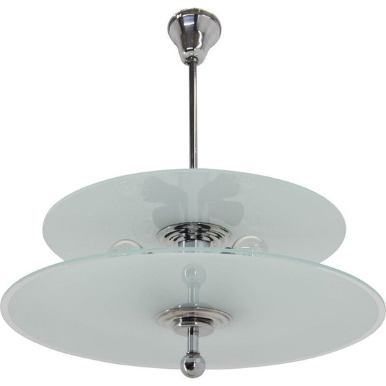 Image 1 of Lampadario vintage in alluminio e cromo, anni '30