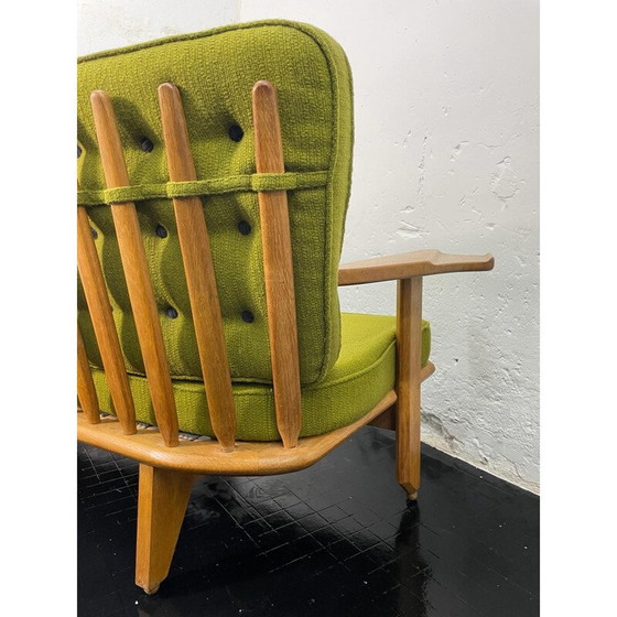 Image 1 of Vintage 2-seater sofa in solid oak by Robert Guillerme and Jacques Chambron, France 1960
