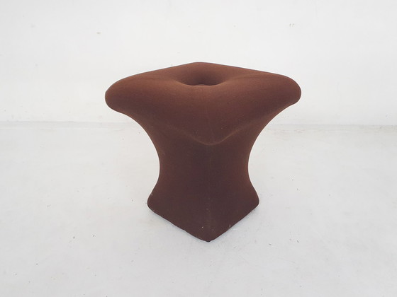 Image 1 of Brown wool stool by Clemens Claessen for Stokking Terwolde, The Netherlands 1960's