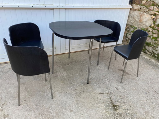 Ensemble Table Et 4 Chaises Modèle Fusion By Sandra Kragnert For Ikea Suédois 90S