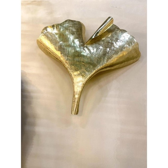 Image 1 of Contemporary Italian Brass Leaf Wall Sconce By Simoeng