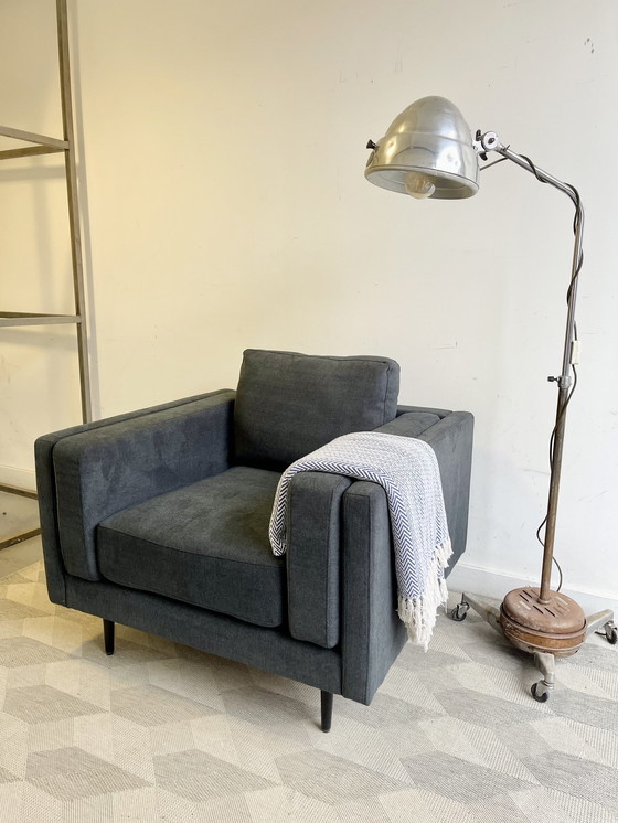 Image 1 of Contemporary Dark Grey Sandringham Armchair