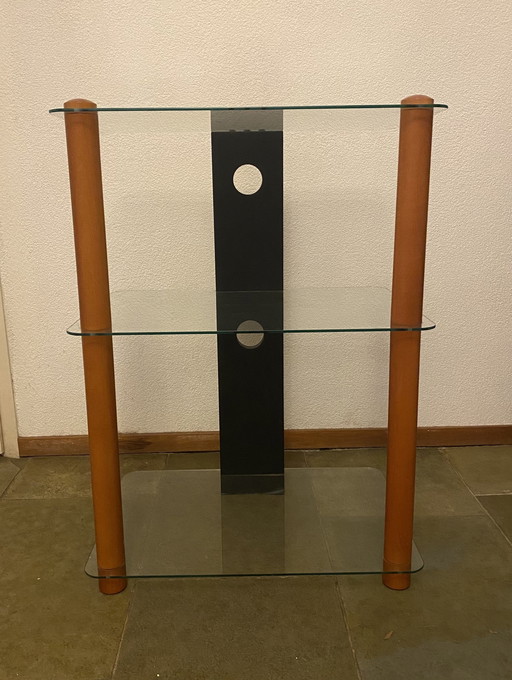 Cherry Cabinet Legs - Glass Shelves