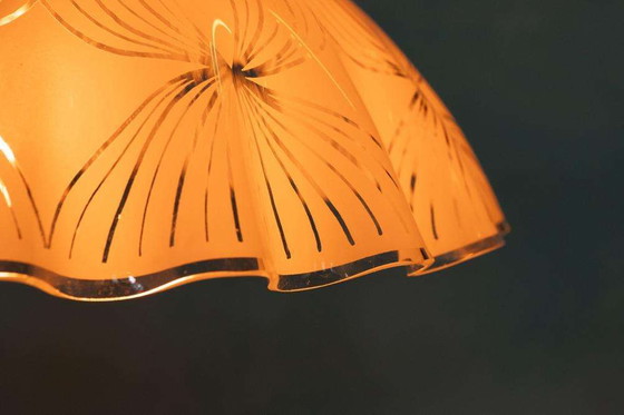 Image 1 of Space age glass pendant lamp 70s, Vintage glass pendant Sweden