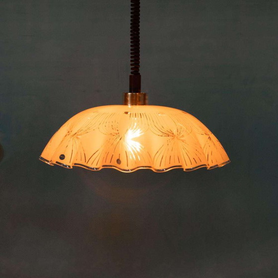 Image 1 of Space age glass pendant lamp 70s, Vintage glass pendant Sweden