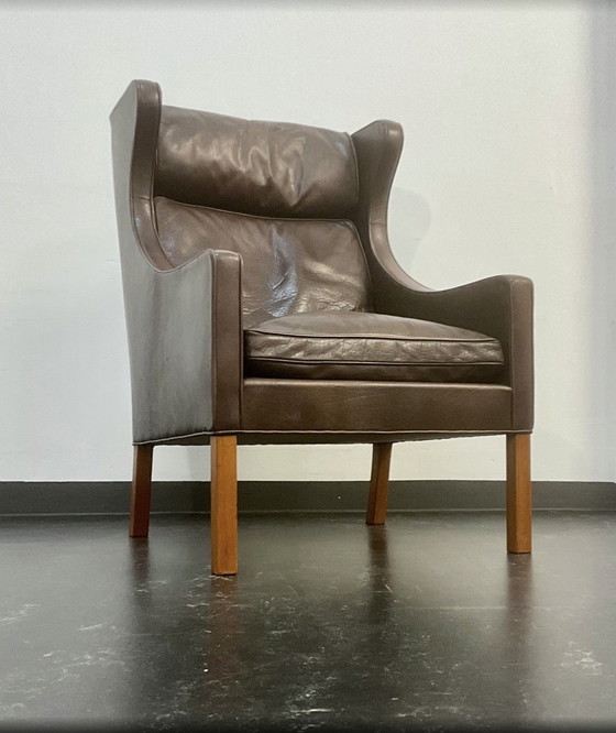 Image 1 of Borge Mogensen model 2204 Leather wing Armchairs