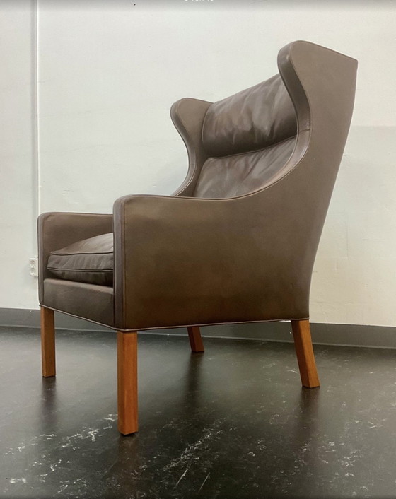 Image 1 of Borge Mogensen model 2204 Leather wing Armchairs