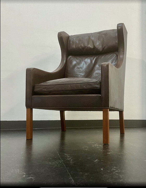 Image 1 of Borge Mogensen model 2204 Leather wing Armchairs