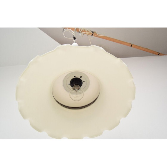 Image 1 of Vintage brass and plastic hanging lamp, Czechoslovakia 1970