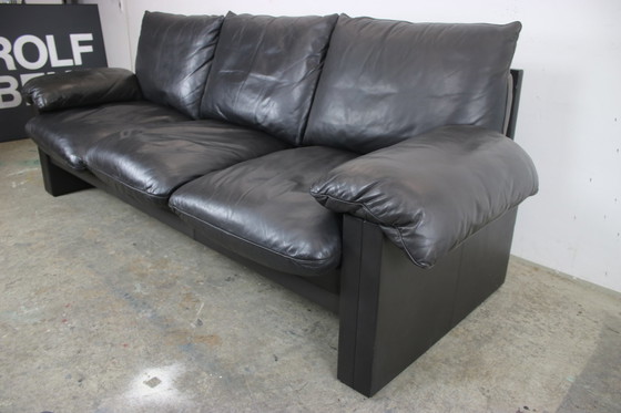 Image 1 of Magnificent three-seater couch De Sede down genuine leather black sofa