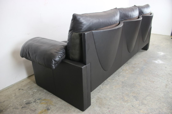 Image 1 of Magnificent three-seater couch De Sede down genuine leather black sofa