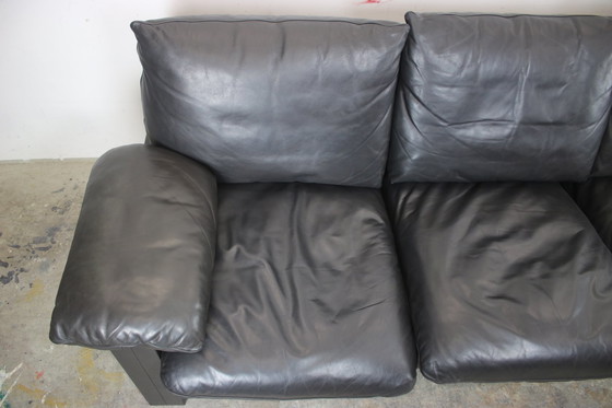 Image 1 of Magnificent three-seater couch De Sede down genuine leather black sofa