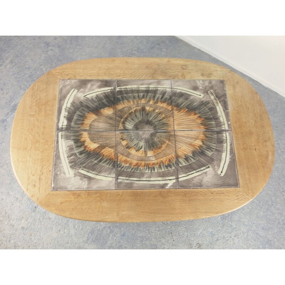 Image 1 of Vintage coffee table with Poul H. Poulsen Ceramic tiles Gangso Scandinavian brutalen 1999