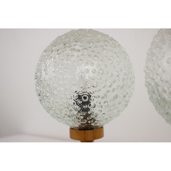 Image 1 of Pair of vintage plastic and glass table lamps, Hungary 1970
