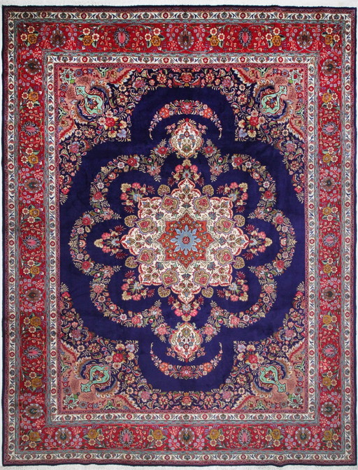 Original hand-knotted Persian carpet Tabriz 30 Raj Fine 390 X 303 Cm Top condition