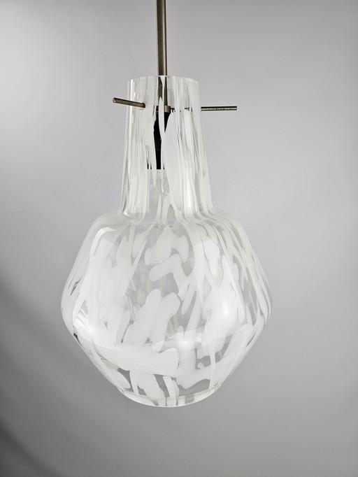 Italian pendant lamp clouded glass