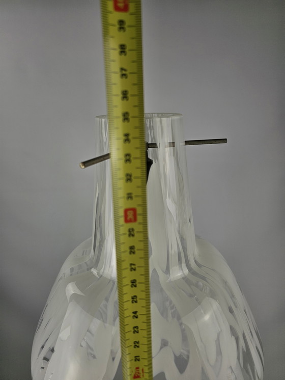 Image 1 of Lampe suspendue italienne en verre nuageux