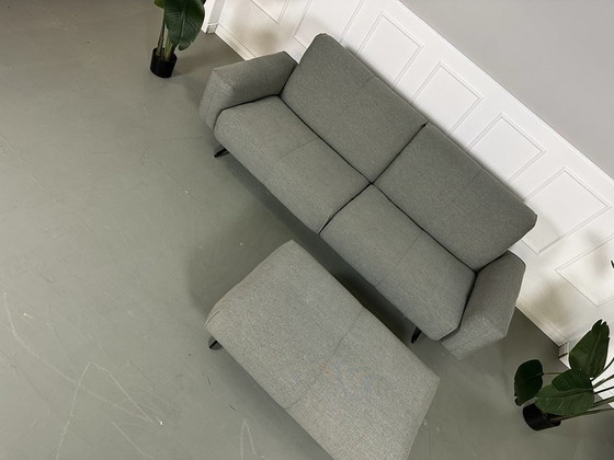 Image 1 of Rolf Benz 50 fabric gray designer sofa couch + stool