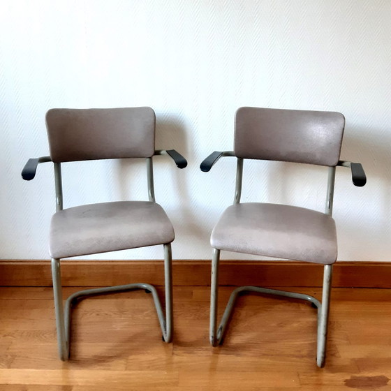 Image 1 of 2 x Tubax 1950 cantilever chairs