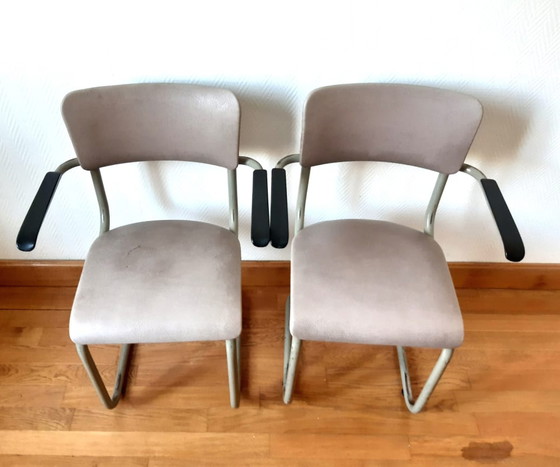 Image 1 of 2 x  chaises cantilever Tubax 1950