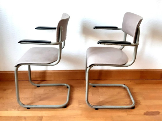 Image 1 of 2 x  chaises cantilever Tubax 1950