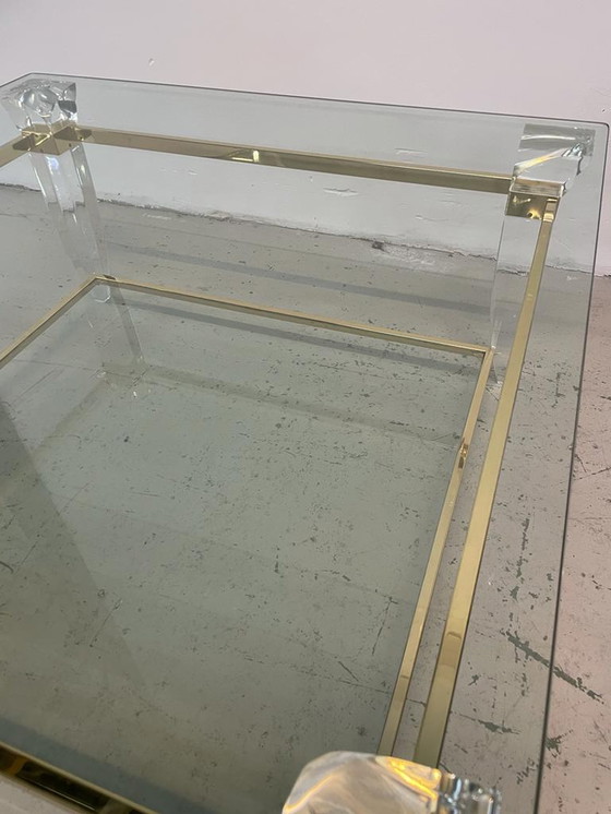 Image 1 of Glass Brass Coffee Table