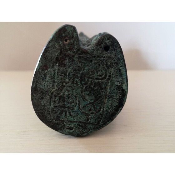 Image 1 of Vintage owl in pale green ceramic, France 1960