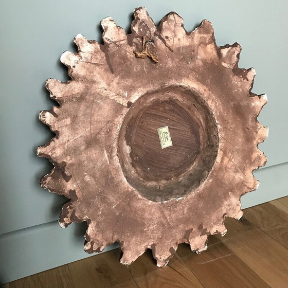 Image 1 of Specchio vintage a raggiera in legno dorato, 1950