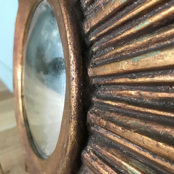 Image 1 of Specchio vintage a raggiera in legno dorato, 1950