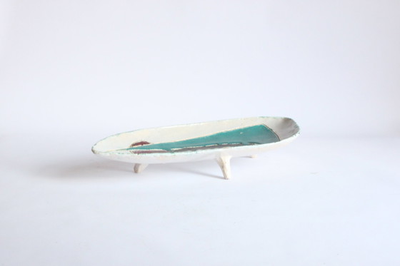 Image 1 of Hugria Abstract Ceramic Footed Bowl, 1960S.