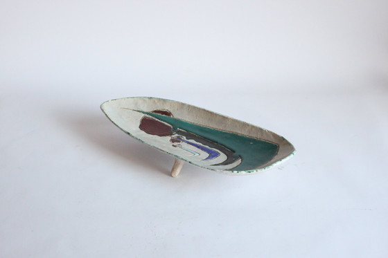 Image 1 of Hugria Abstract Ceramic Footed Bowl, 1960S.