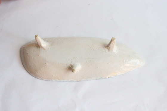 Image 1 of Hugria Abstract Ceramic Footed Bowl, 1960S.