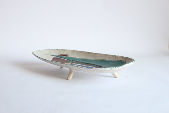 Image 1 of Hugria Abstract Ceramic Footed Bowl, 1960S.