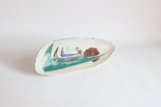 Image 1 of Hugria Abstract Ceramic Footed Bowl, 1960S.