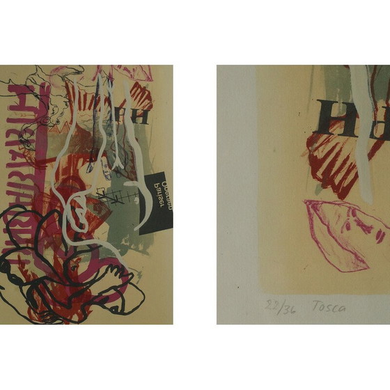 Image 1 of Vintage framed lithograph by Poul Esting