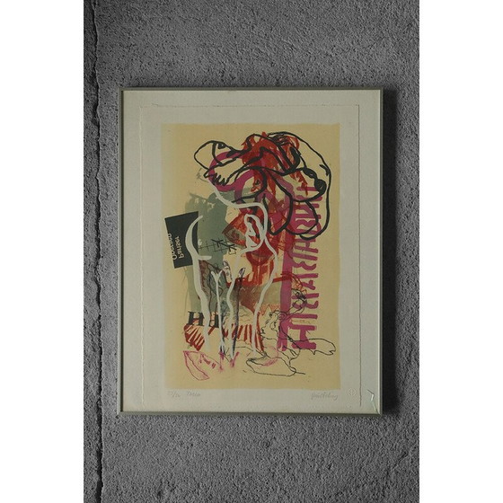 Image 1 of Vintage framed lithograph by Poul Esting