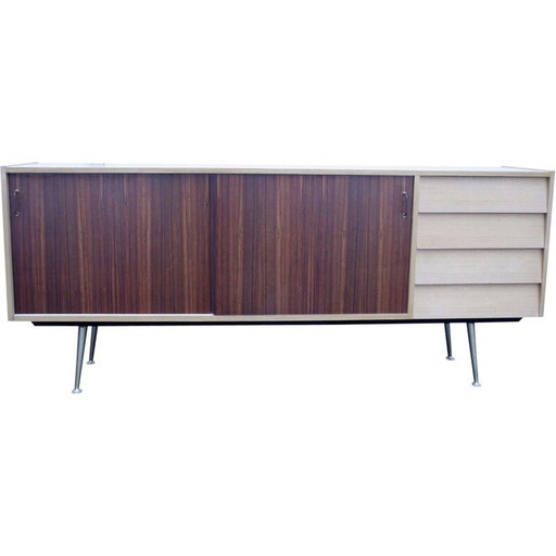 Vintage wooden and brass sideboard