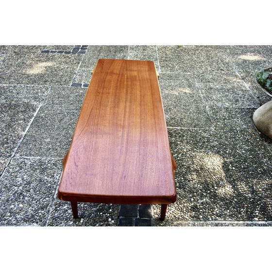 Image 1 of Vintage rectangular solid teak coffee table by John Boné, Denmark 1960