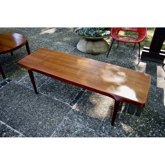 Image 1 of Vintage rectangular solid teak coffee table by John Boné, Denmark 1960