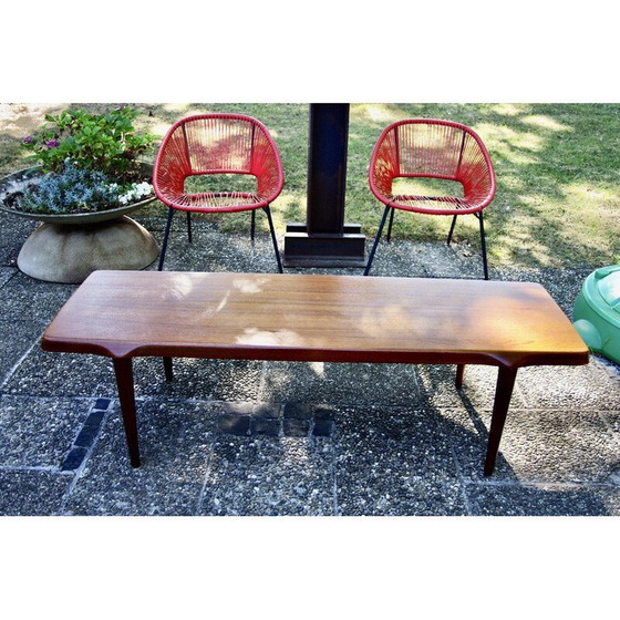 Image 1 of Vintage rectangular solid teak coffee table by John Boné, Denmark 1960