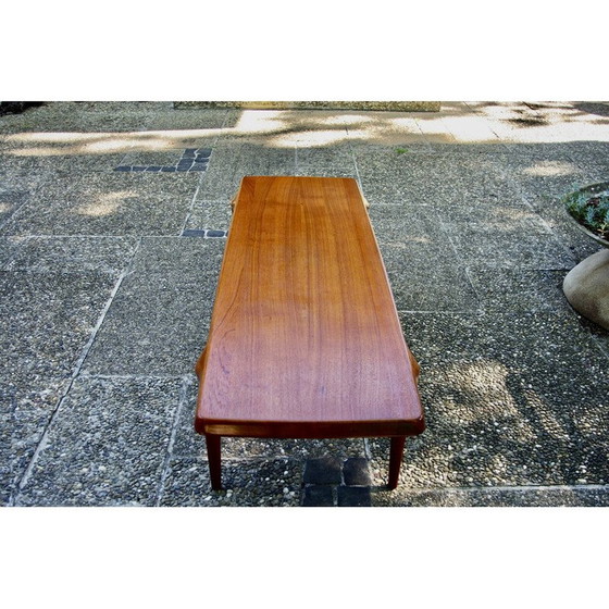 Image 1 of Vintage rectangular solid teak coffee table by John Boné, Denmark 1960