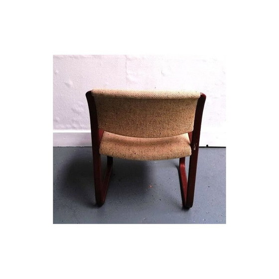 Image 1 of Set of 3 vintage Strafor wool and wood armchairs