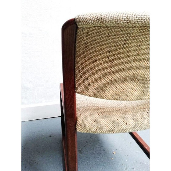 Image 1 of Set of 3 vintage Strafor wool and wood armchairs